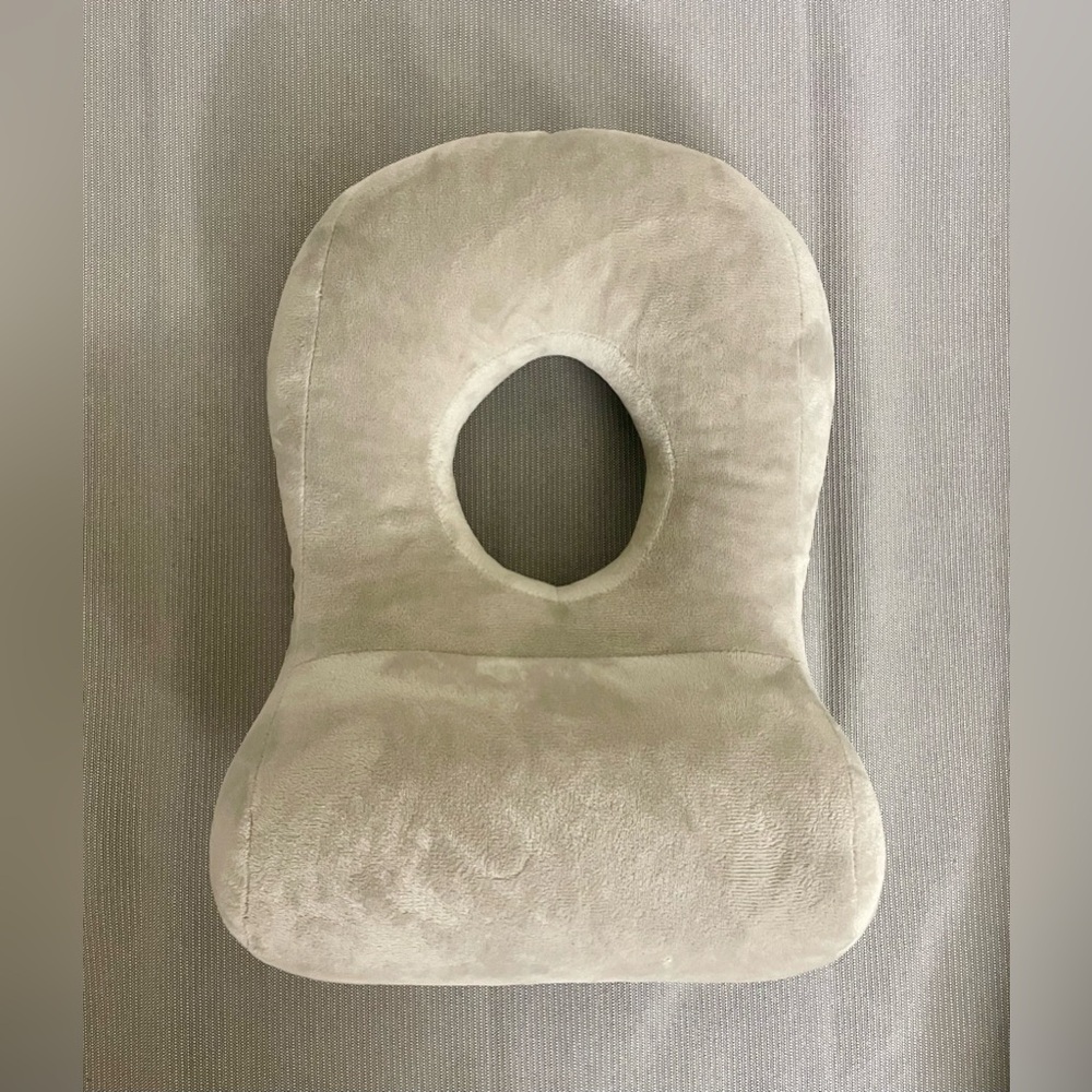 Plush Gray Ergonomic Face Down Head Support Pillow (Lightly Used)